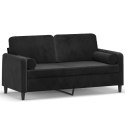 2-OSOBOWA SOFA Z PODUSZKAMI CZARNA 140CM AKSAMIT