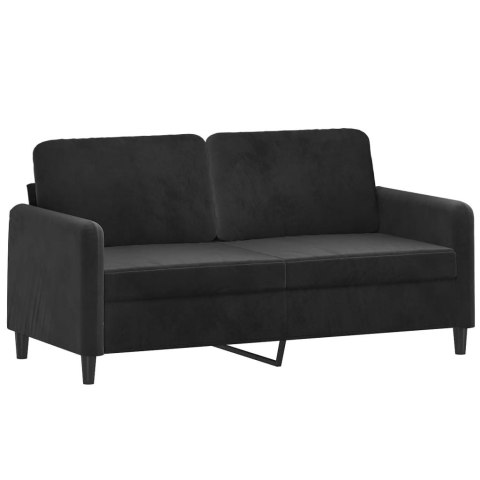 2-OSOBOWA SOFA Z PODUSZKAMI CZARNA 140CM AKSAMIT