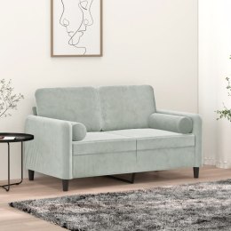 2-OSOBOWA SOFA Z PODUSZKAMI JASNOSZARA 120CM AKSAMIT