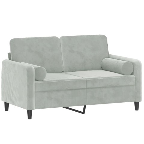 2-OSOBOWA SOFA Z PODUSZKAMI JASNOSZARA 120CM AKSAMIT