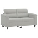 2-OSOBOWA SOFA Z PODUSZKAMI JASNOSZARA 120CM MIKROFIBRA