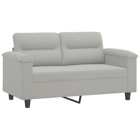 2-OSOBOWA SOFA Z PODUSZKAMI JASNOSZARA 120CM MIKROFIBRA