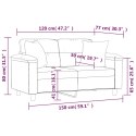 2-OSOBOWA SOFA Z PODUSZKAMI JASNOSZARA 120CM MIKROFIBRA