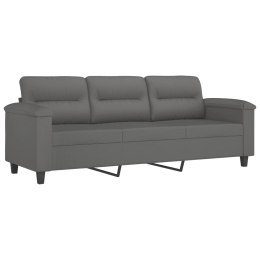 3-OSOBOWA SOFA CIEMNOSZARY 180CM TAPICEROWANA MIKROFIBRĄ