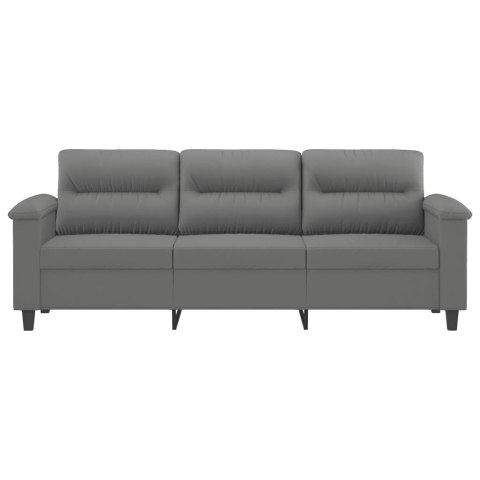 3-OSOBOWA SOFA CIEMNOSZARY 180CM TAPICEROWANA MIKROFIBRĄ