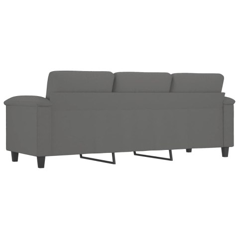 3-OSOBOWA SOFA CIEMNOSZARY 180CM TAPICEROWANA MIKROFIBRĄ