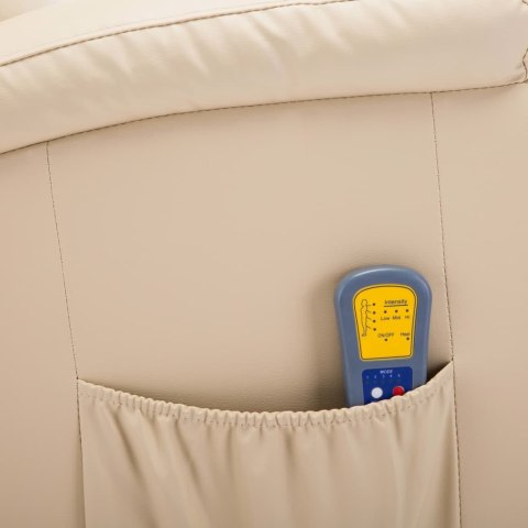 BUJANY FOTEL DO MASAŻU KREMOWY SZTUCZNA SKÓRA