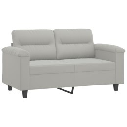 SOFA 2-OSOBOWA JASNOSZARA 120CM TAPICEROWANA MIKROFIBRĄ