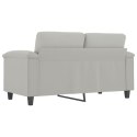 SOFA 2-OSOBOWA JASNOSZARA 120CM TAPICEROWANA MIKROFIBRĄ