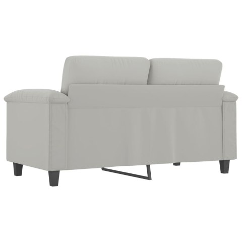 SOFA 2-OSOBOWA JASNOSZARA 120CM TAPICEROWANA MIKROFIBRĄ