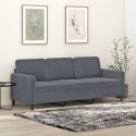 SOFA 3-OSOBOWA CIEMNOSZARA 180CM OBITA AKSAMITEM