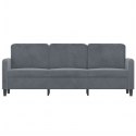 SOFA 3-OSOBOWA CIEMNOSZARA 180CM OBITA AKSAMITEM