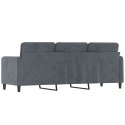 SOFA 3-OSOBOWA CIEMNOSZARA 180CM OBITA AKSAMITEM