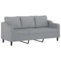 SOFA 3-OSOBOWA JASNOSZARA 180CM TAPICEROWANA TKANINĄ