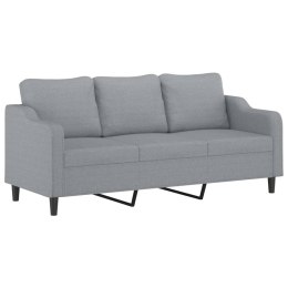 SOFA 3-OSOBOWA JASNOSZARA 180CM TAPICEROWANA TKANINĄ
