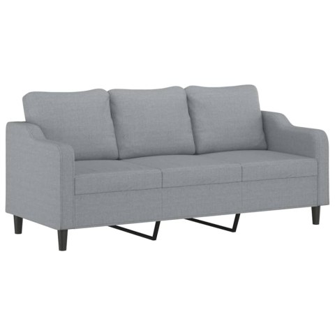 SOFA 3-OSOBOWA JASNOSZARA 180CM TAPICEROWANA TKANINĄ