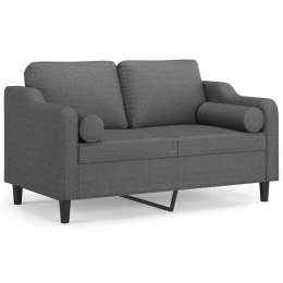 2-OSOBOWA SOFA Z PODUSZKAMI CIEMNOSZARA 120CM TKANINA