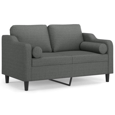 2-OSOBOWA SOFA Z PODUSZKAMI CIEMNOSZARA 120CM TKANINA