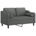 2-OSOBOWA SOFA Z PODUSZKAMI CIEMNOSZARA 120CM TKANINA