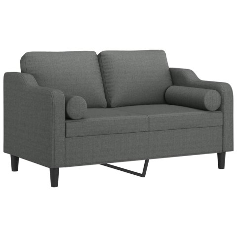 2-OSOBOWA SOFA Z PODUSZKAMI CIEMNOSZARA 120CM TKANINA