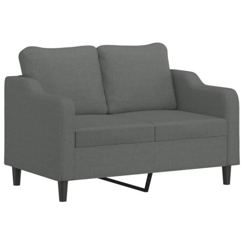 2-OSOBOWA SOFA Z PODUSZKAMI CIEMNOSZARA 120CM TKANINA