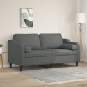 2-OSOBOWA SOFA Z PODUSZKAMI CIEMNOSZARA 140CM TKANINA