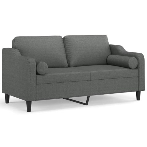 2-OSOBOWA SOFA Z PODUSZKAMI CIEMNOSZARA 140CM TKANINA