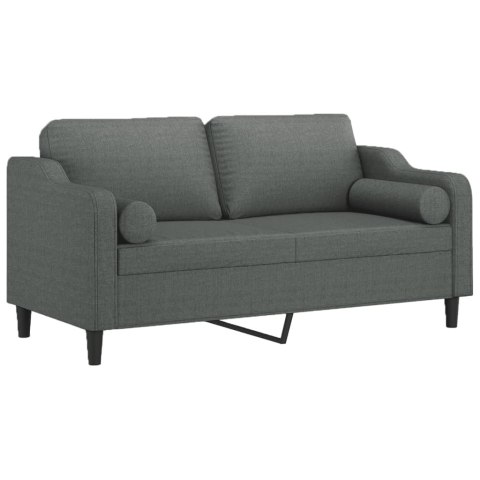 2-OSOBOWA SOFA Z PODUSZKAMI CIEMNOSZARA 140CM TKANINA
