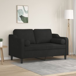 2-OSOBOWA SOFA Z PODUSZKAMI CZARNA 120CM TKANINA