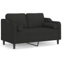 2-OSOBOWA SOFA Z PODUSZKAMI CZARNA 120CM TKANINA