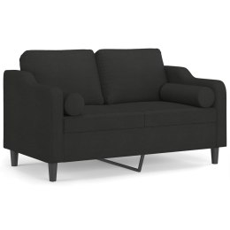2-OSOBOWA SOFA Z PODUSZKAMI CZARNA 120CM TKANINA