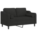 2-OSOBOWA SOFA Z PODUSZKAMI CZARNA 120CM TKANINA