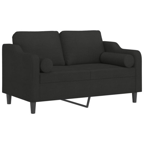 2-OSOBOWA SOFA Z PODUSZKAMI CZARNA 120CM TKANINA