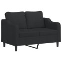 2-OSOBOWA SOFA Z PODUSZKAMI CZARNA 120CM TKANINA