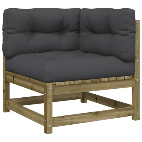 OGRODOWA SOFA NAROŻNA Z PODUSZKAMI IMPREGNOWANE DREWNO SOSNOWE