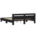RAMA ŁÓŻKA Z WEZGŁOWIEM I LED CZARNA 160X200CM