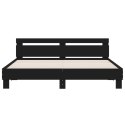RAMA ŁÓŻKA Z WEZGŁOWIEM I LED CZARNA 200X200CM