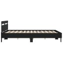 RAMA ŁÓŻKA Z WEZGŁOWIEM I LED CZARNA 200X200CM