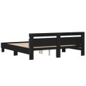 RAMA ŁÓŻKA Z WEZGŁOWIEM I LED CZARNA 200X200CM