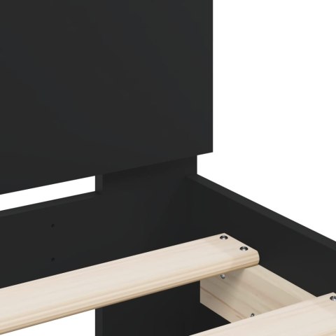 RAMA ŁÓŻKA Z WEZGŁOWIEM I LED CZARNA 200X200CM