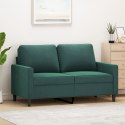 SOFA 2-OSOBOWA CIEMNOZIELONA 120CM TAPICEROWANA AKSAMITEM