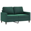 SOFA 2-OSOBOWA CIEMNOZIELONA 120CM TAPICEROWANA AKSAMITEM