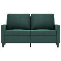 SOFA 2-OSOBOWA CIEMNOZIELONA 120CM TAPICEROWANA AKSAMITEM