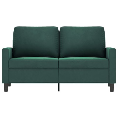SOFA 2-OSOBOWA CIEMNOZIELONA 120CM TAPICEROWANA AKSAMITEM
