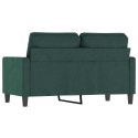 SOFA 2-OSOBOWA CIEMNOZIELONA 120CM TAPICEROWANA AKSAMITEM