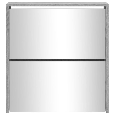 SZAFKA NA BUTY LUSTRO I 2 SZUFLADY SZARY DĄB 63X17X67CM