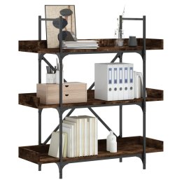 3-POZIOMOWY REGAŁ NA KSIĄŻKI PRZYDYMIONY DĄB 100X33X108,5CM