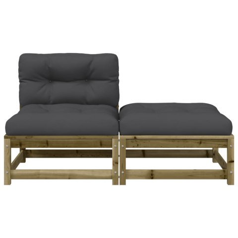 OGRODOWA SOFA BEZ PODŁOKIETNIKÓW Z PODUSZKAMI I PODNÓŻKIEM