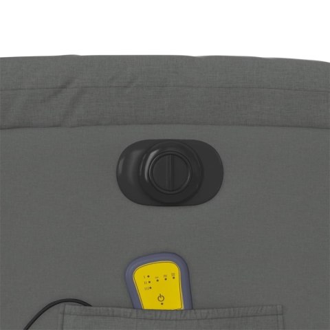 PODNOSZONY FOTEL MASUJĄCY ELEKTRYCZNY ROZKŁADANY CIEMNOSZARY