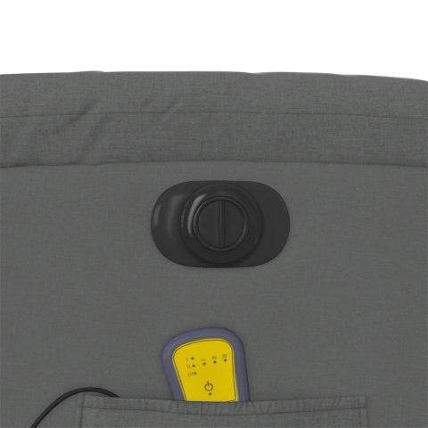 ROZKŁADANY FOTEL MASUJĄCY ELEKTRYCZNY CIEMNOSZARY TKANINA